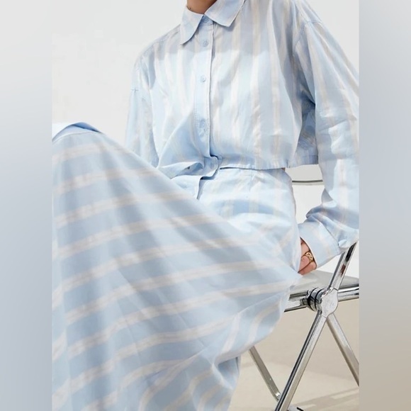 MOUSSY PENELOPE STRIPED BUTTON UP DRESS maxi‎ SIZE Small - Picture 3 of 16